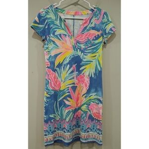 Lilly Pulitzer Sophiletta Dress in Bennet Blue Showstopper Print UPF 50+ Size XS